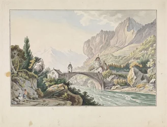 Kilátás a svájci Saint Maurice hídra