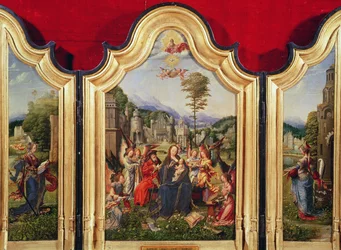 A Szent Család Szent Katalinnal és Szent Borbálával