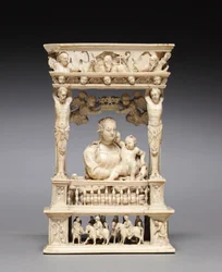 Szűz és gyermek építészeti keretben, c. 1530-1540.