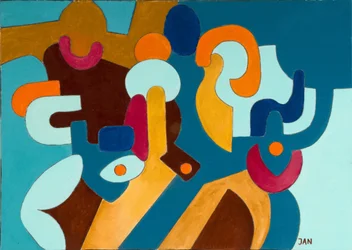 Agresszív férj és félénk felesége, 2009 (olaj, vászon)
