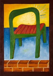 Chair in the Air, 2005 (olaj, fa)