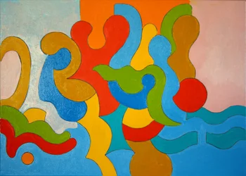 Család visszatér a tengerpartról késő délután, 2009 (olaj, vászon)