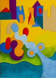 Napozás a város szélén, 2009 (olaj, vászon)