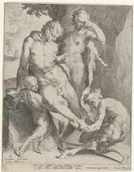 Oreaden távolítson el egy tövist a szatír lábáról