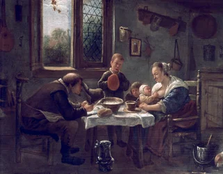 Jan Steen (1626-1679) ima ebéd előtt