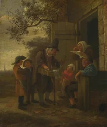 Szemüveget árusító Pedlar a kunyhón kívül, c. 1653