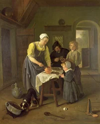 Parasztcsalád étkezés közben, 1665 körül