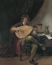 Önarckép lanton játszik, 1665 körül