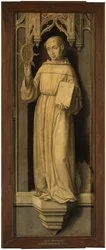 ""Sienai Szent Bernardino (1380-1444)" (Sienai Szent Bernardino) Jan Provost (Provoost) festménye (1465-1529) - c 1510 - Olaj, fa Mérete 123x45 cm Museo del Prado, Madrid