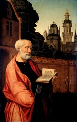 Saint Pierre részlet. Jan Provost (kb. 1465-1529) festménye fára Dim. 140x90 cm Genes, Galleria di Palazzo Bianco