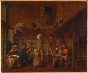 A suszter műhelye (festmény vászonra)