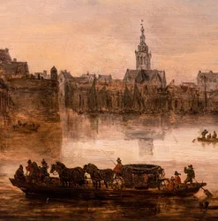Nagy komp négylovas kocsival (Nijmegen), részlet