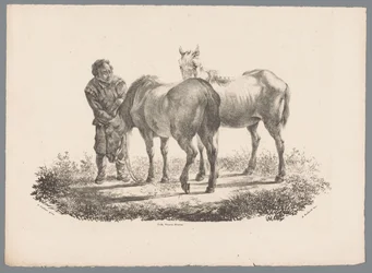 Ember és két ló Beesten Studien J. Kobell Paul Potter nyomán Nr. 1 (sorozat címe)