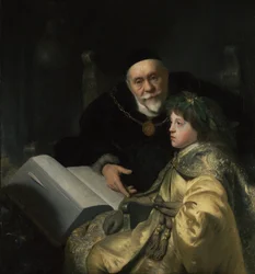 Károly Lajos pfalzi herceg és tanítója, Wolrad von Plessen történelmi ruhában