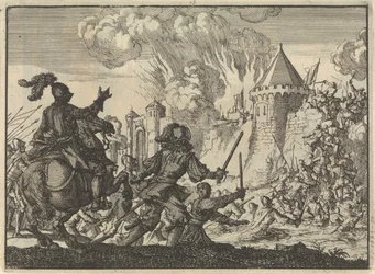 A holland csapatok megrohamozzák Tienen falát, 1635