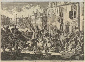 Lázadás Enkhuizenben, amelyben Kwast és Turk admirálisok házait lerombolták, 1635
