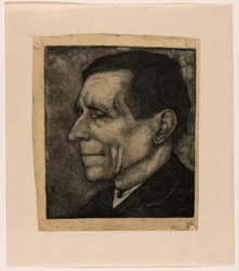 Jan Mankes apja, szinte profilban balra