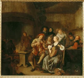 Farmers making music (festmény tölgyfára)