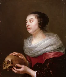 Egy fiatal nő koponyával, 1640-es évek