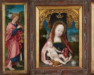Triptichon Szűzanyával és Gyermekével, Szent János evangélistával (bal szárny) és Mária Magdolnával (jobb szárny)