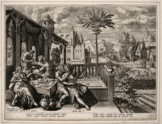 Genesis 6. fejezet, 9. vers, 1600 körül (metszet szőtt papírra)