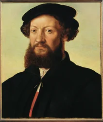Férfi portré (festmény tölgyfára)