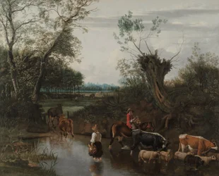 Parasztok átkelnek egy patakon, 1670 körül (olaj, vászon)