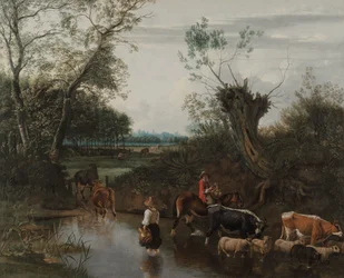Parasztok átkelés a patakon, c. 1670.
