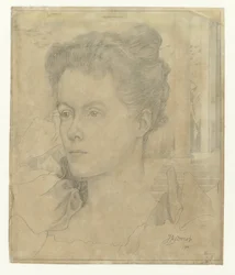 Jan Toorop feleségének, Annie Hallnak vagy nővére Janet Hall portréja