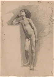 Álló meztelen fiú