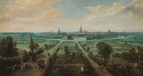 Panorámás kilátás Antwerpenre keletről