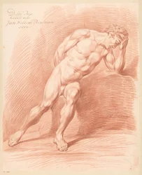 Ülő férfi akt, elölről nézve (3. díj 1800)