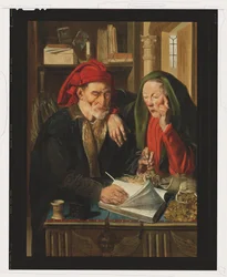 A pénzváltók (olaj a panelen)