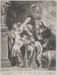 A Szent Család Erzsébettel és a csecsemő Keresztelő Szent Jánossal, a csecsemő Krisztust szoptató Szűzzel, 1635-42 körül