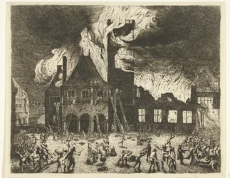 A tűz Amszterdam régi városházában, 1652 Az 1652. július 7-én Amszterdamban leégett régi Stadthuyok ábrázolása