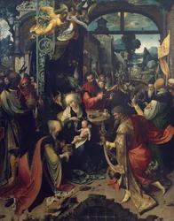Jézus születése, Jan de Beer (kb. 1475-1528) triptichon középső táblája, olaj, vászon