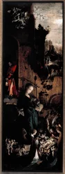 A mágusok imádásának triptichonja: a betlehem (jobb oldali panel) (Olaj, dió tábla