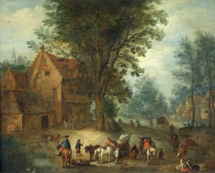 Falusi jelenet, 1640-60 körül (olaj, réz)