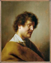 Férfi portré (festmény tölgyfára)
