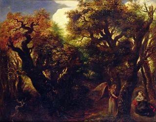 Erdős táj Hágárral és az angyallal, 1645 körül