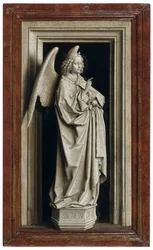 Angyali üdvözlet diptichon, bal oldali panel, 1434-1435