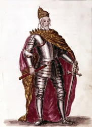 Sebastiano Venier dózse (1577-1578). Akvarell rajz és tus Jan van Grevenbroeck (vagy Giovanni Grevembroch (Grevenbroch) (1731-1807) „A velencei szokások” című kéziratából