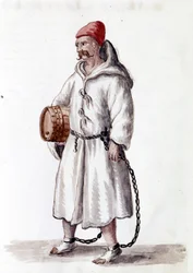 Galerian a 17-18. századból. Akvarell rajz és tus Jan van Grevenbroek (vagy Giovanni Grevenbroich (Grevenbroich) (1731-1807) „A velencei szokások” című kéziratából
