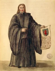 Chioggia város nagy kancellárja, Jan van Grevenbroeck vagy Giovanni Grevembroch (1731-1807), Gli Donne de Veneziani, illusztrált jelmezkönyvből, akvarell