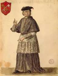 Serenissima pápai legátus, Jan van Grevenbroeck vagy Giovanni Grevembroch (1731-1807), Gli Donne de Veneziani, illusztrált jelmezkönyvből, akvarell