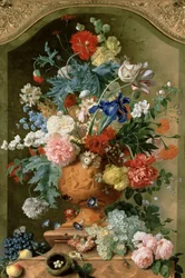 Virágok terrakottavázában, 1736