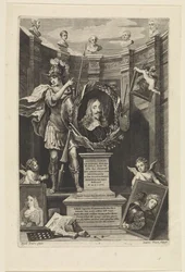 Lipót Vilmos osztrák főherceg, mint műgyűjtő portréja Theatrum Pictorium (sorozat címe) Címlap ehhez: David Teniers, Theatrum Pictorium, 1658