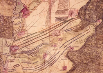 A blenheimi csata terve, 1705 körül (színes litó)