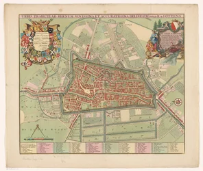 Plattegrond van de stad Utrecht A Rajnán átkelő város legújabb és legpontosabb rajza (cím a tárgyon)