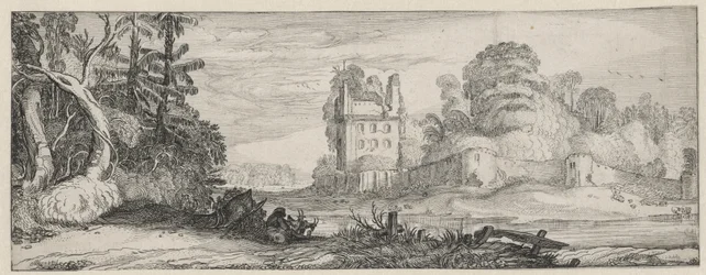 Kilátás egy romos házra a fal mellett Tájak és romok (sorozat címe) Amoenissimae aliquot Regiunculae (sorozat címe)